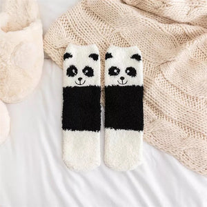 Fluffy Panda Socks