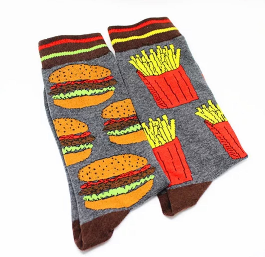 Burger and Fries Odd Socks